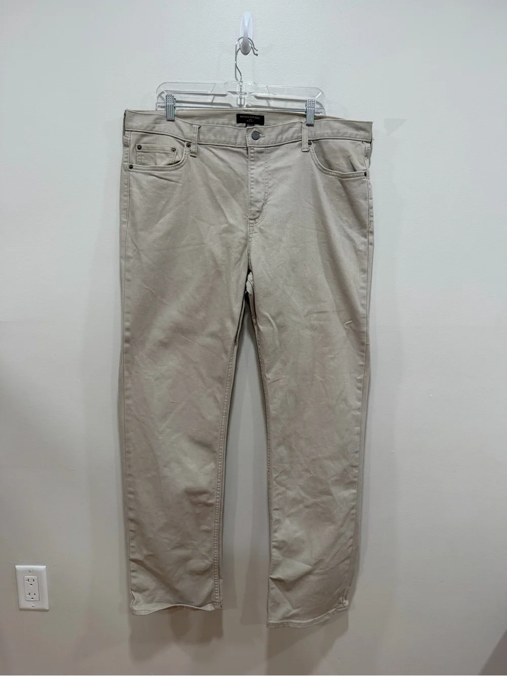 Banana Republic Slim Fit Beige Denim Jeans Men’s Stretch Cotton Pants 38x32
